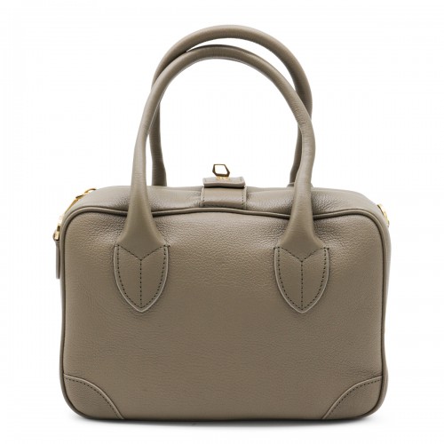 GREEN LEATHER TOP HANDLE  BAG