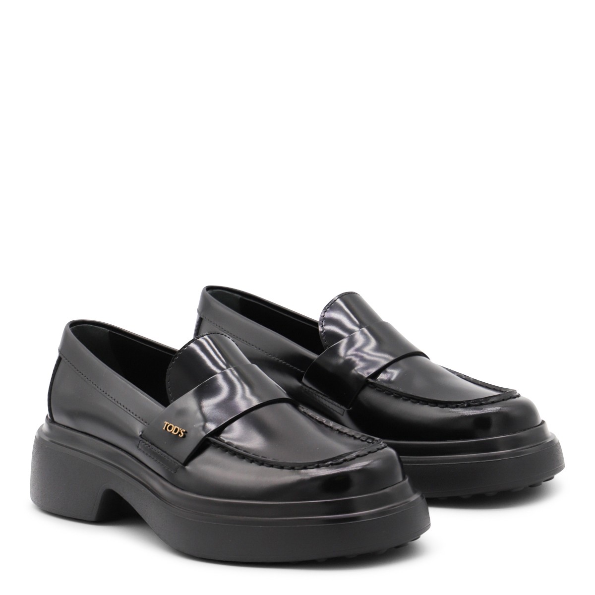 BLACK LEATHER LOAFERS