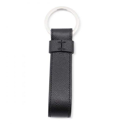 BLACK LEATHER KEY RING 2