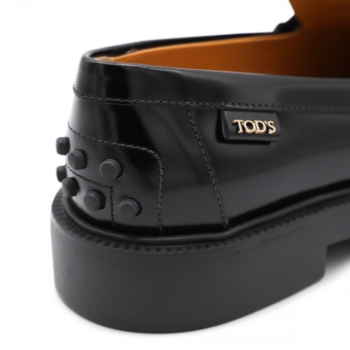 BLACK LEATHER LOAFERS
