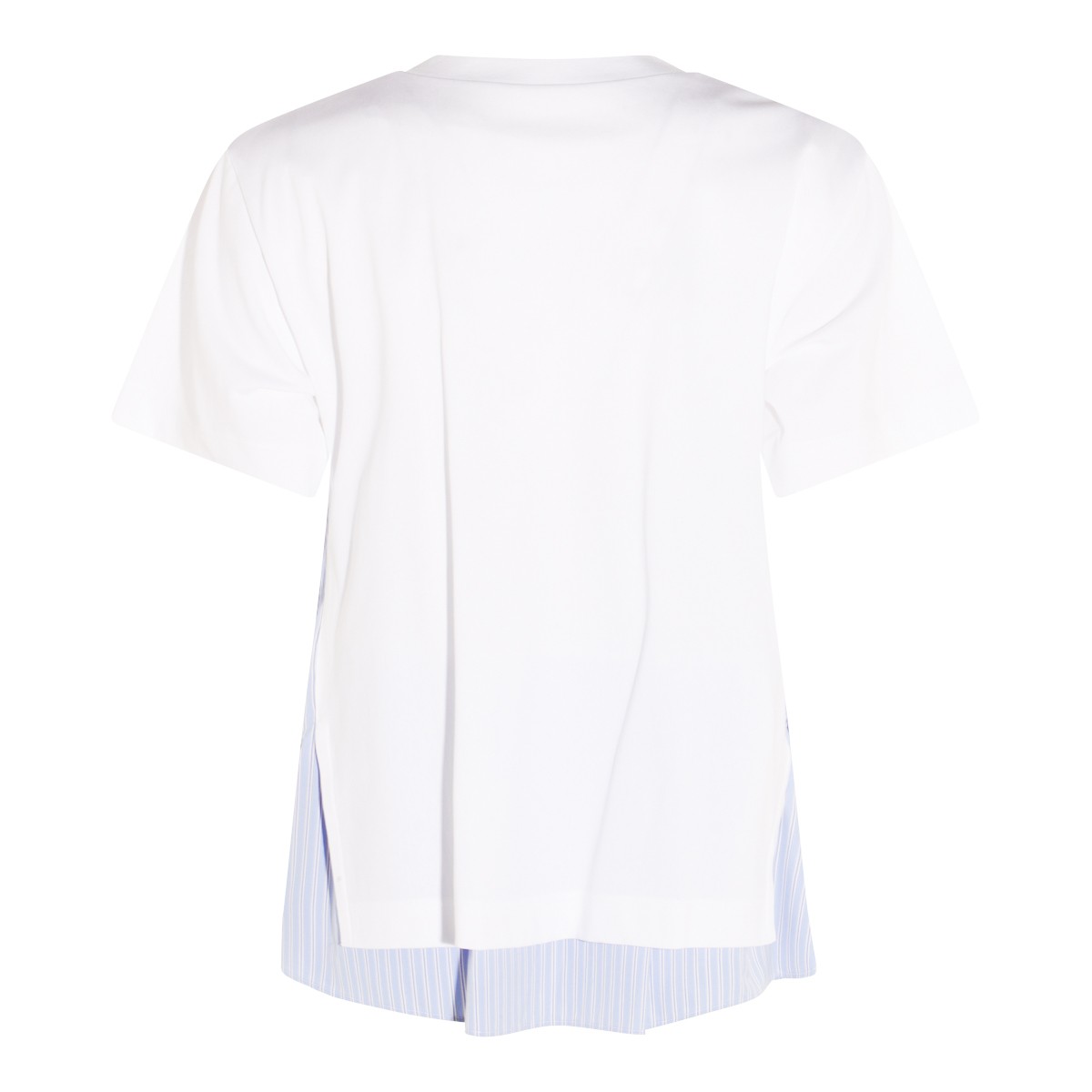 WHITE AND BLUE COTTON T-SHIRT