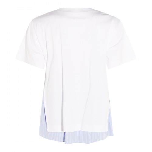 WHITE AND BLUE COTTON T-SHIRT
