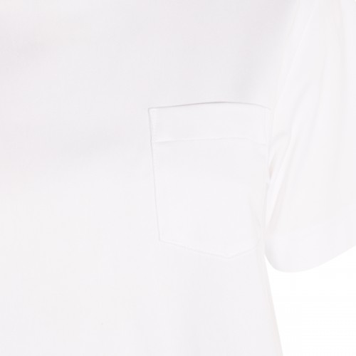 WHITE AND BLUE COTTON T-SHIRT