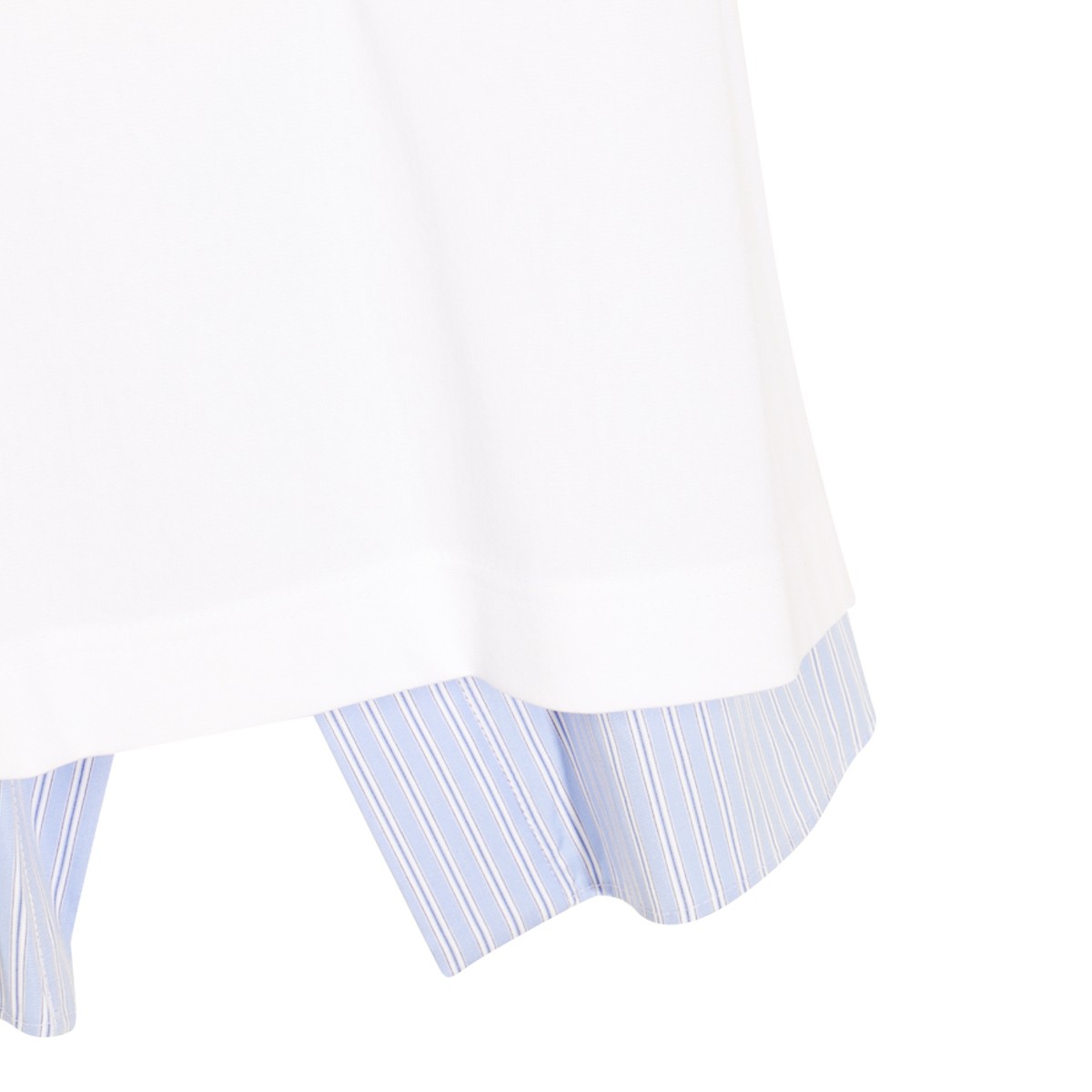 WHITE AND BLUE COTTON T-SHIRT