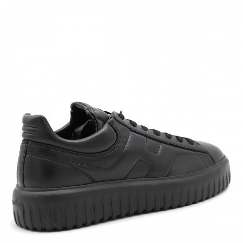 BLACK LEATHER SNEAKERS