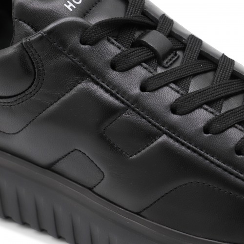 BLACK LEATHER SNEAKERS