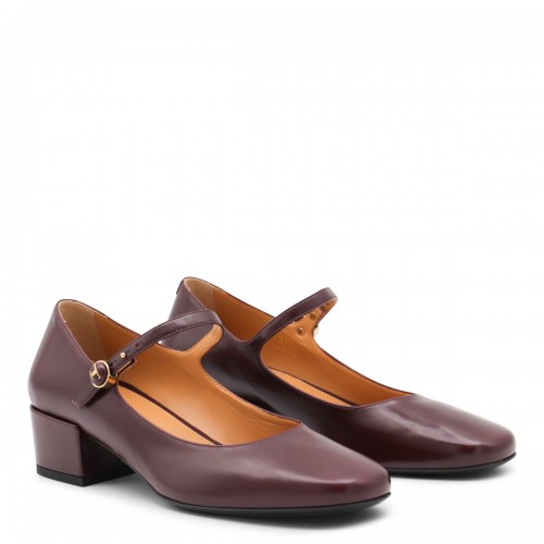 BURGUNDY LEATHER PUMPS