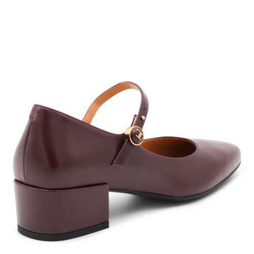 BURGUNDY LEATHER PUMPS