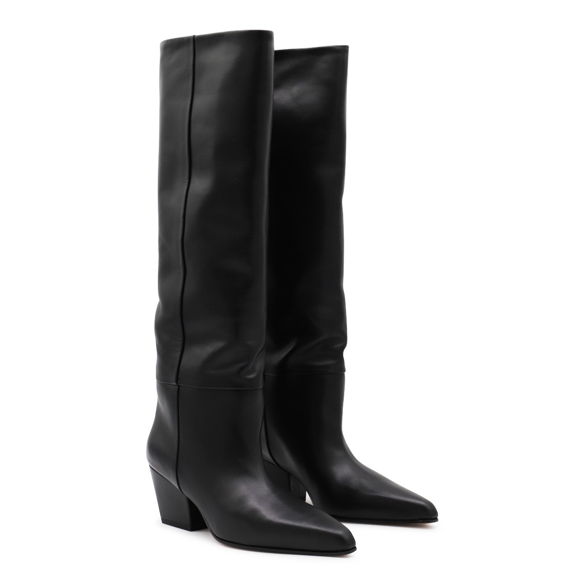 BLACK LEATHER JANE 60 BOOTS