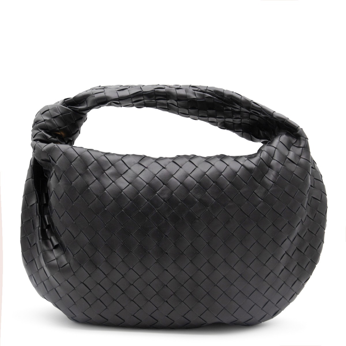 BLACK LEATHER JODIE SHOULDER BAG