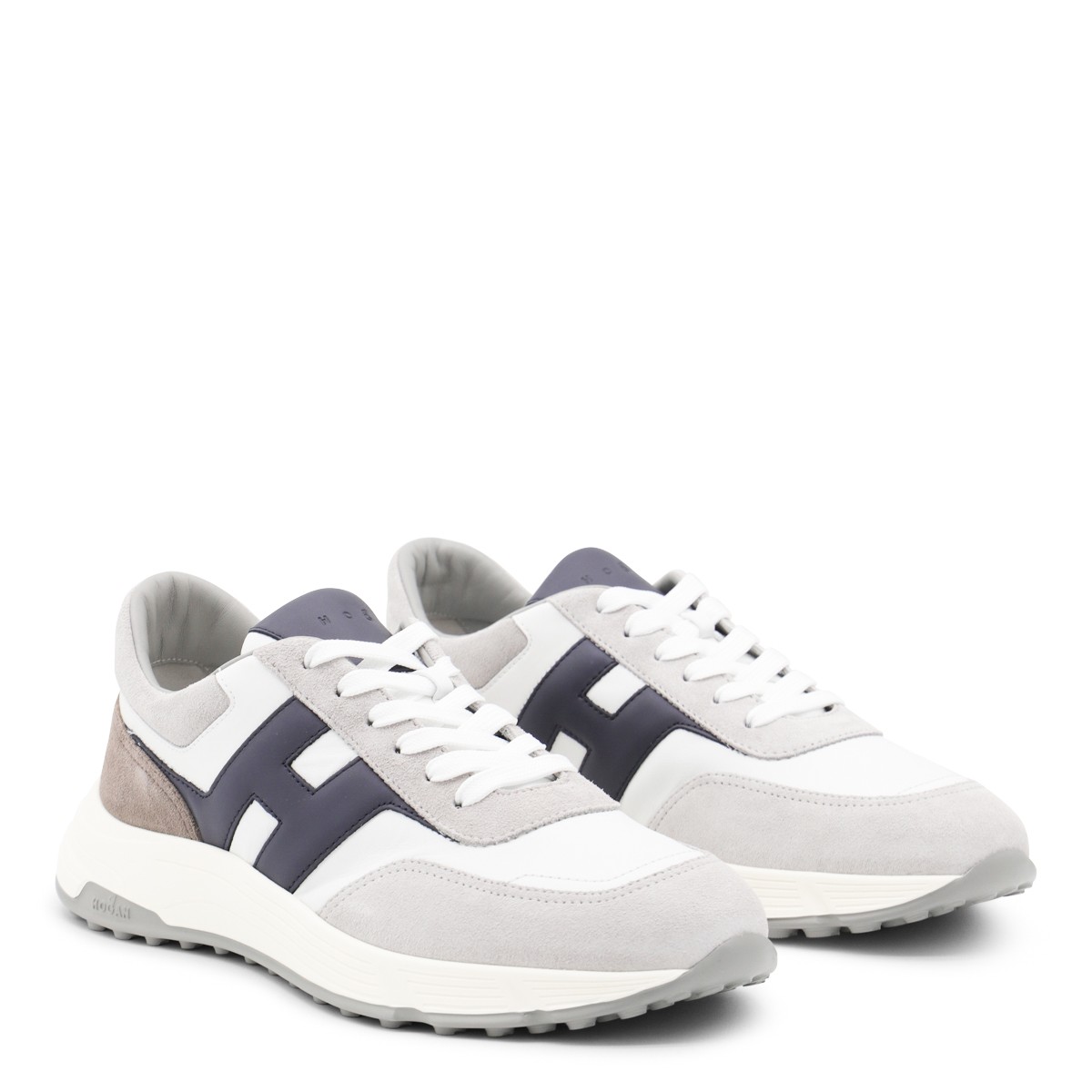 WHITE AND GREY LEATHER SNEAKERS WHITE AND GREY LEATHER SNEAKERS