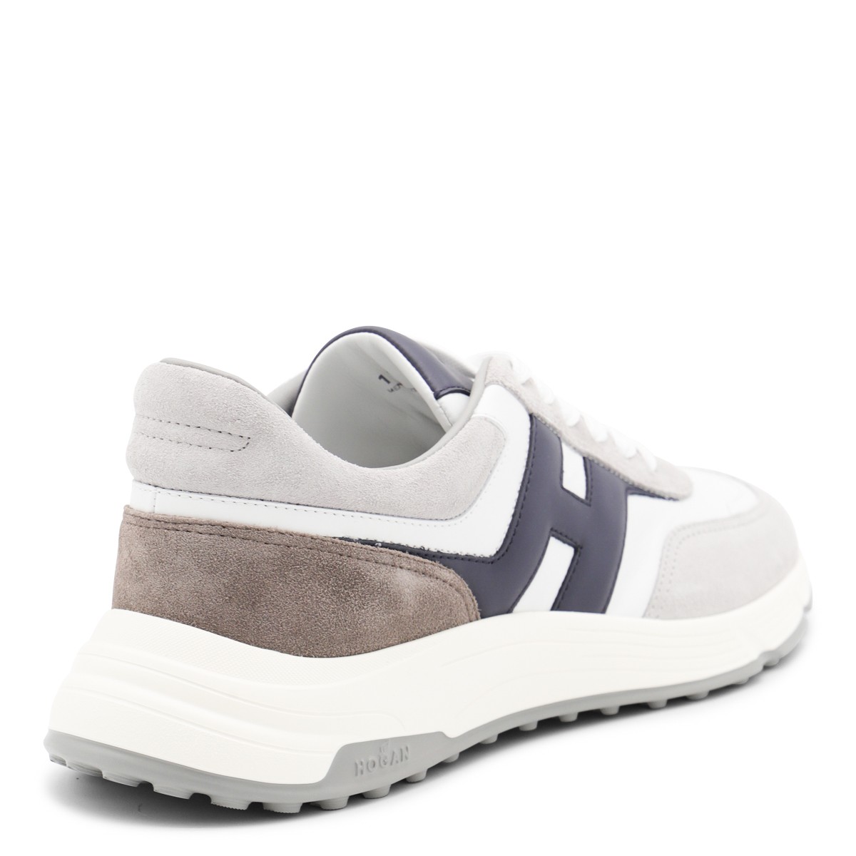 WHITE AND GREY LEATHER SNEAKERS WHITE AND GREY LEATHER SNEAKERS