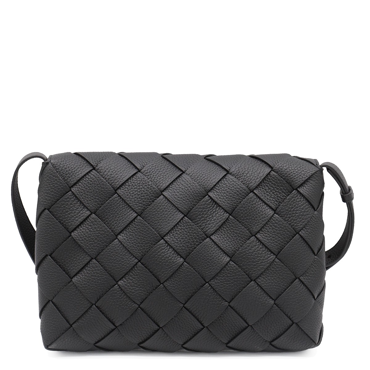 BLACK LEATHER MESSENGER