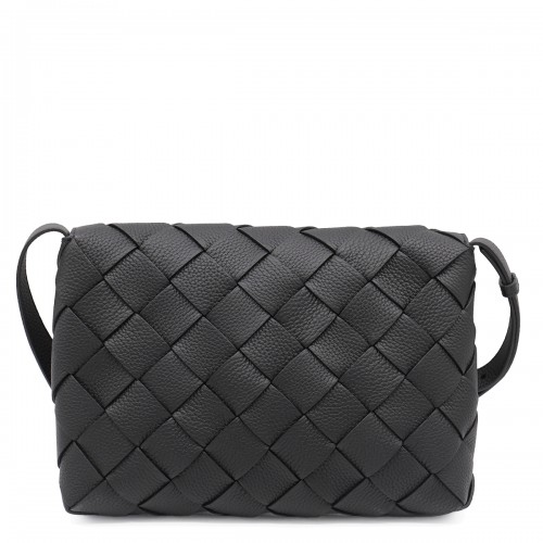 BLACK LEATHER MESSENGER