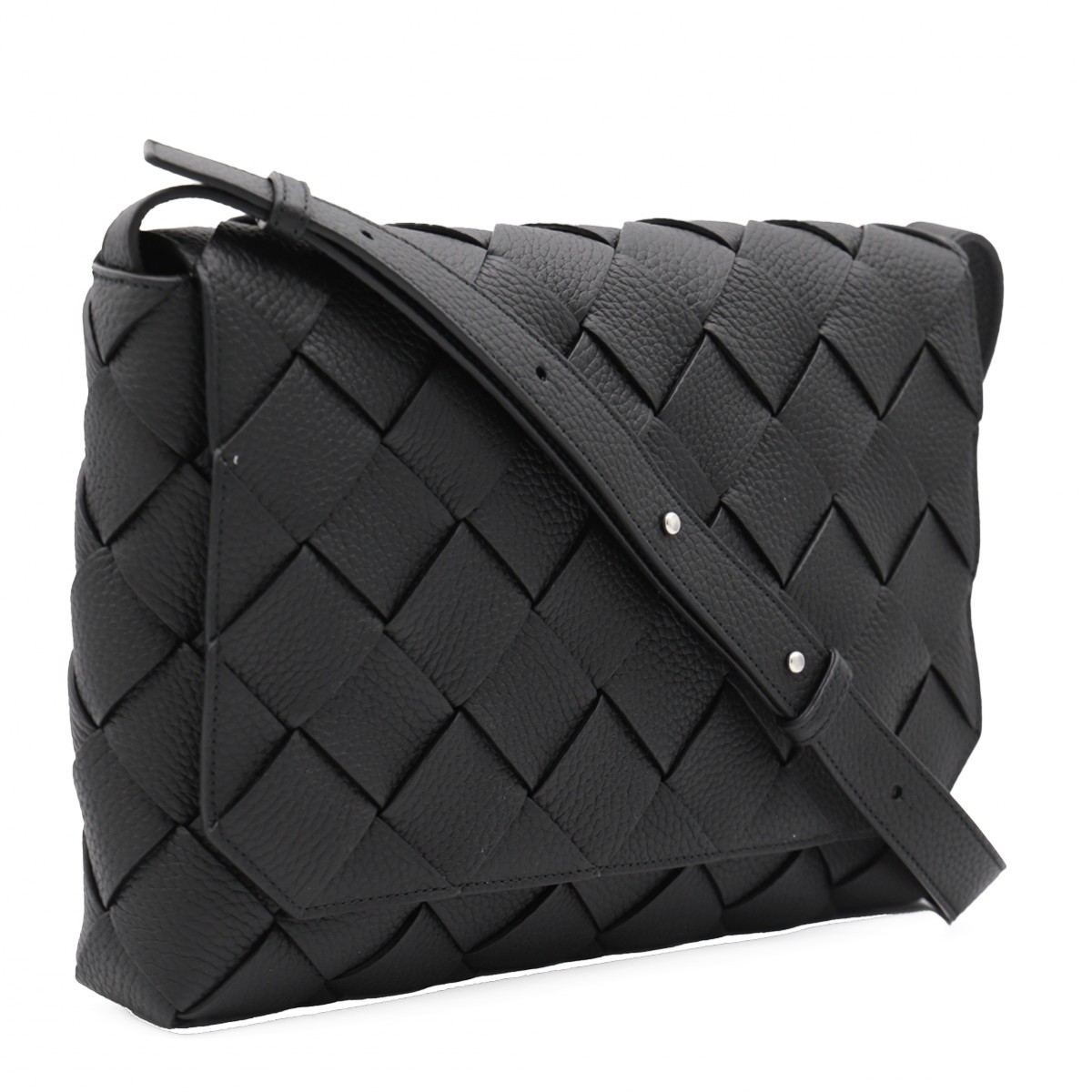 BLACK LEATHER MESSENGER