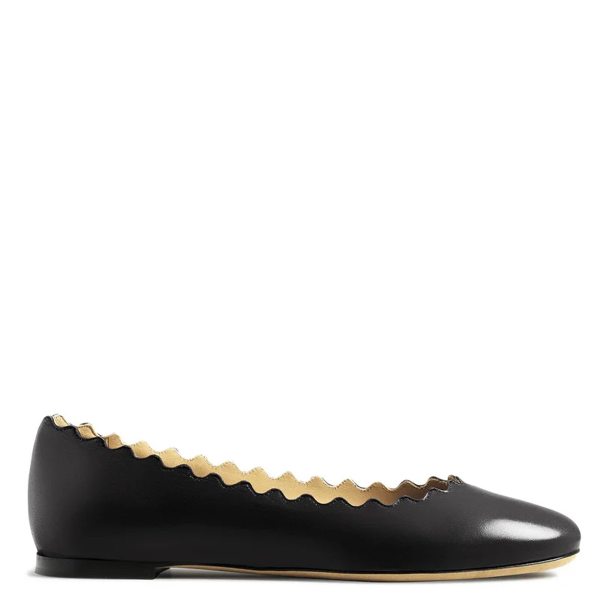 BLACK LEATHER FLATS