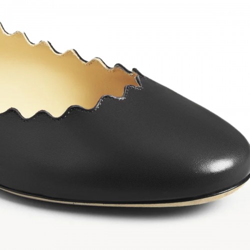 BLACK LEATHER FLATS