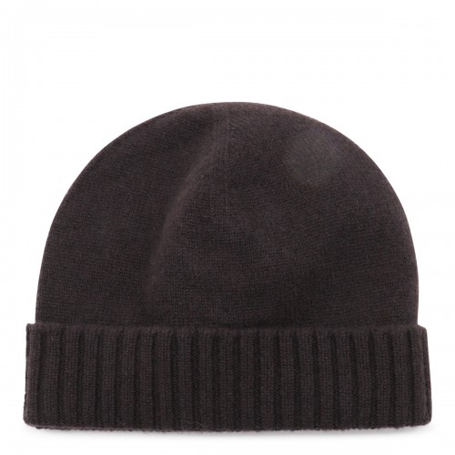 DARK BROWN CASHMERE BEANIE 2