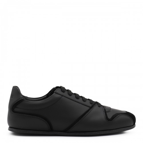 BLACK LEATHER SNEAKERS
