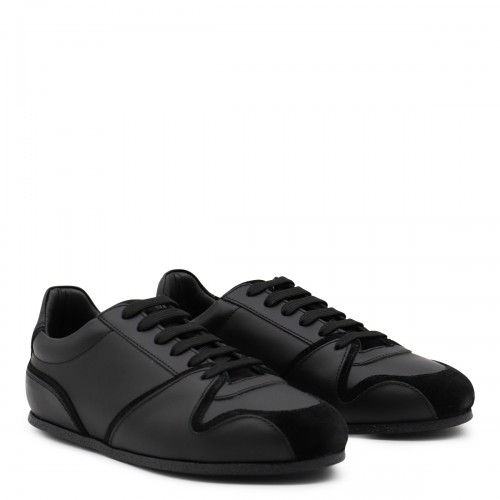BLACK LEATHER SNEAKERS
