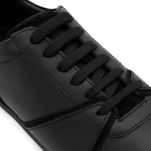 BLACK LEATHER SNEAKERS