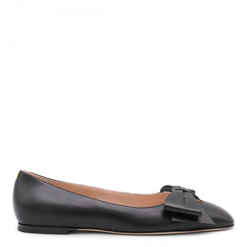 BLACK LEATHER FLATS