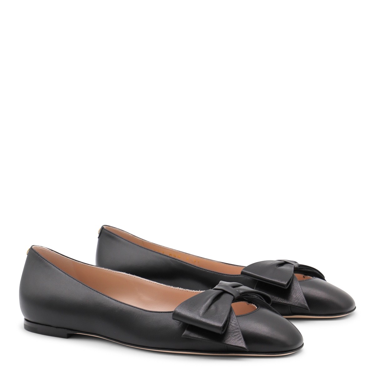 BLACK LEATHER FLATS