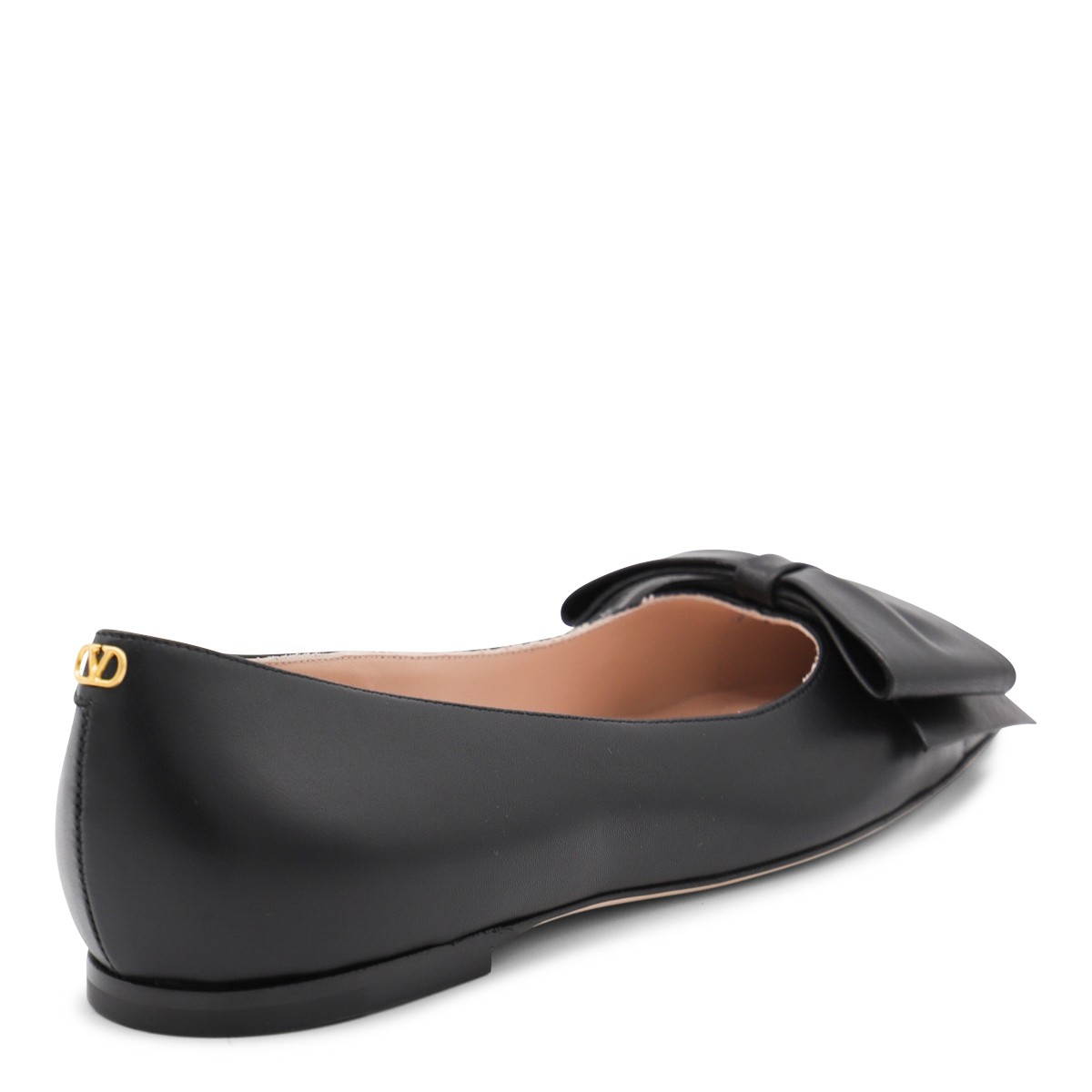 BLACK LEATHER FLATS