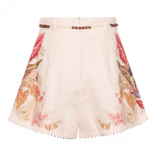 CREAM LINEN SHORTS