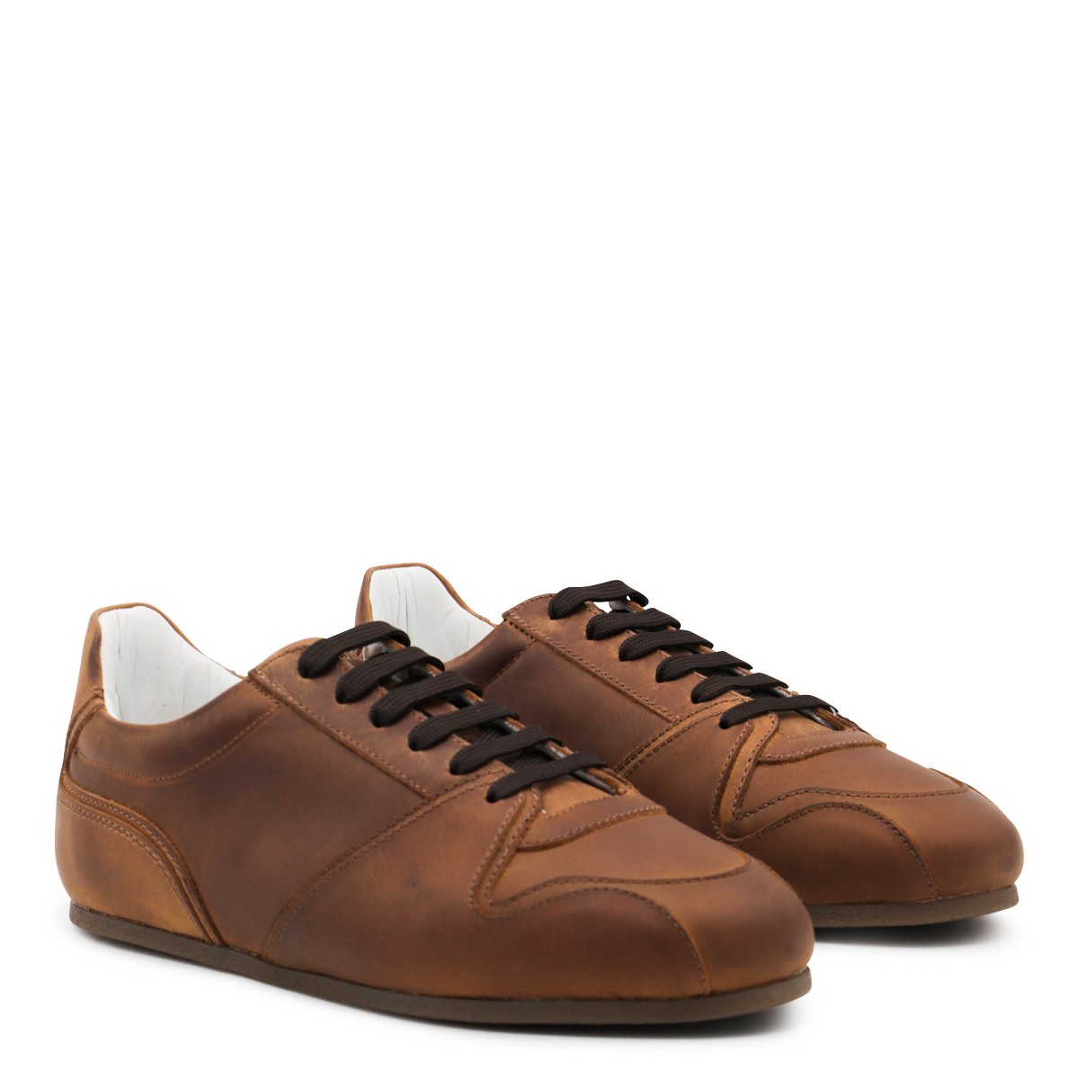 BROWN LEATHER SNEAKERS BROWN LEATHER SNEAKERS