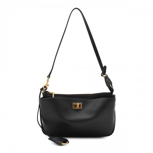 BLACK LEATHER RODEO SHOULDER BAG
