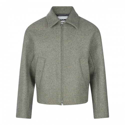 LIGHT GREEN WOOL CASUAL JACKET