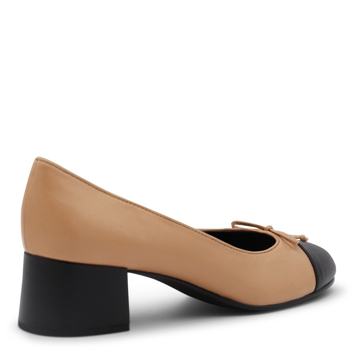 BROWN AND BLACK LEATHER PUMPS