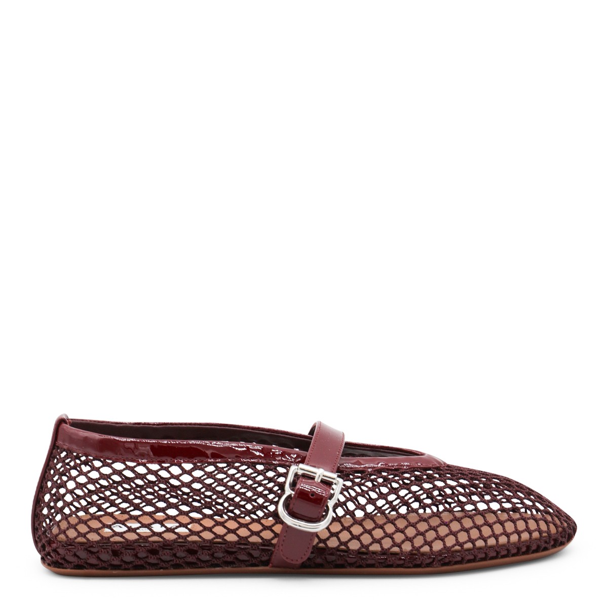 DARK RED LEATHER FLATS
