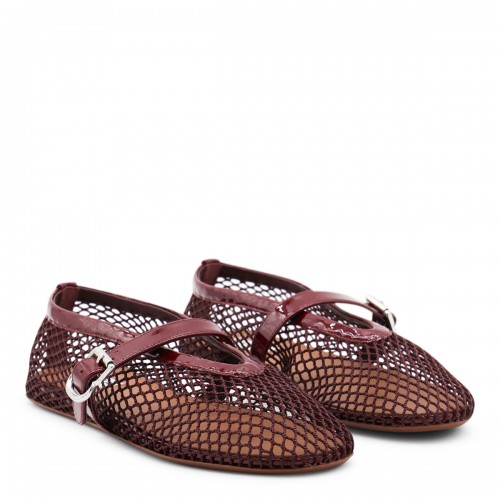 DARK RED LEATHER FLATS