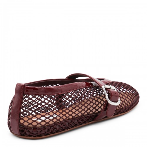 DARK RED LEATHER FLATS