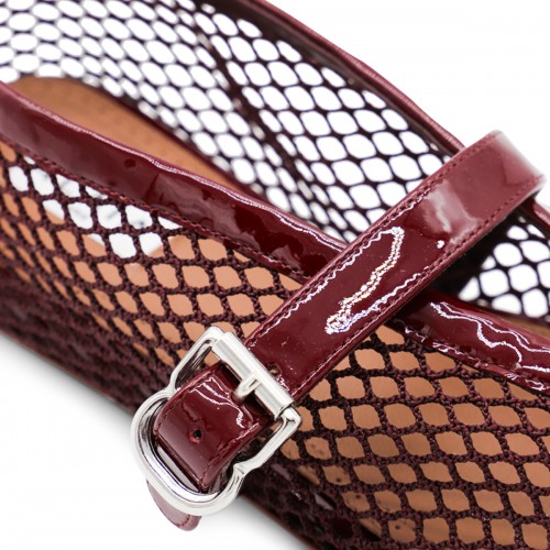 DARK RED LEATHER FLATS
