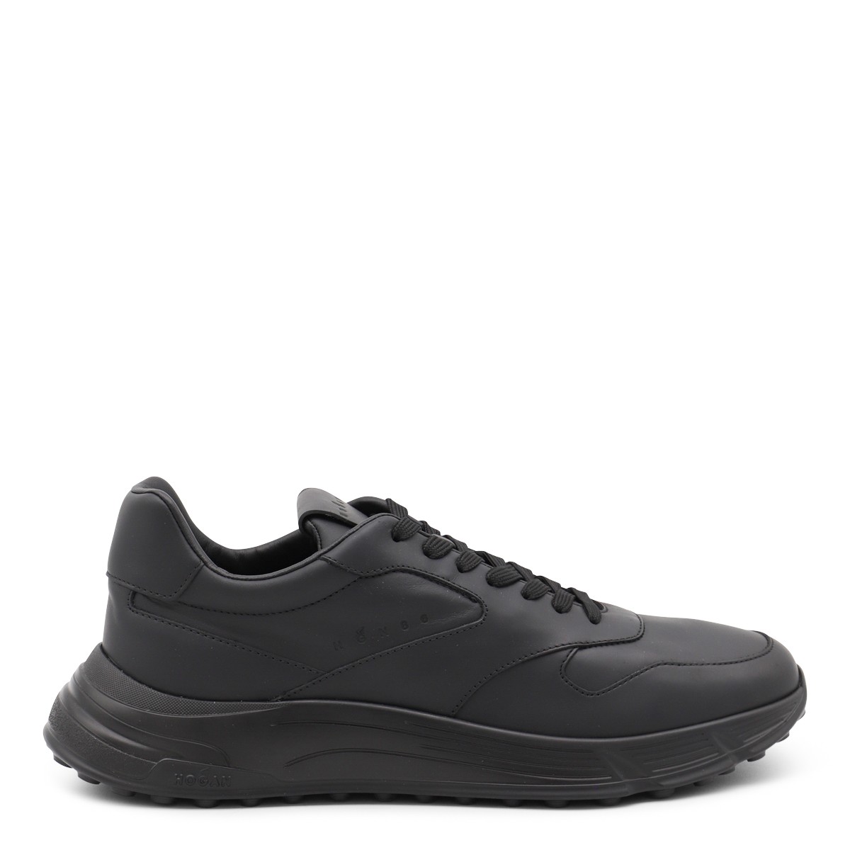 BLACK LEATHER SNEAKERS