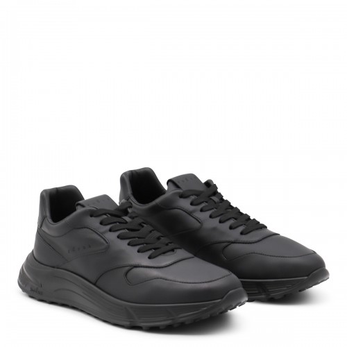 BLACK LEATHER SNEAKERS