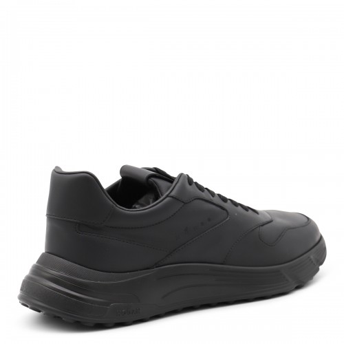 BLACK LEATHER SNEAKERS
