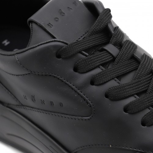 BLACK LEATHER SNEAKERS