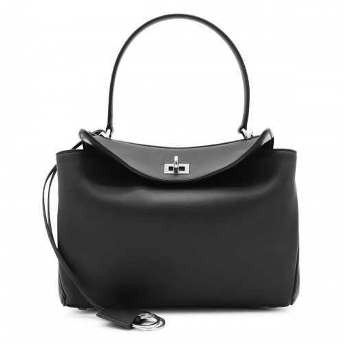 BLACK LEATHER RODEO S TOP HANDLE BAG