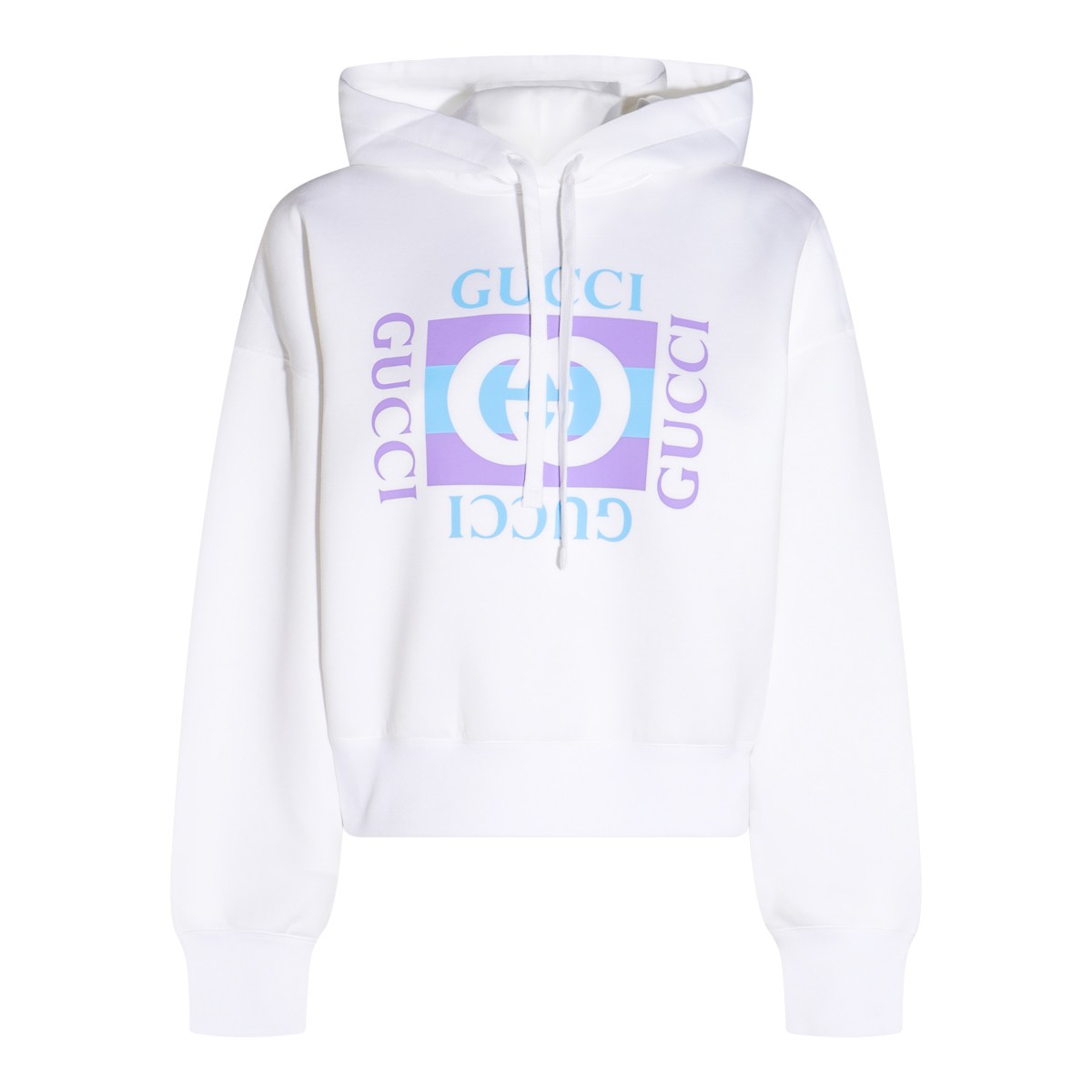 WHITE COTTON SWEATSHIRT