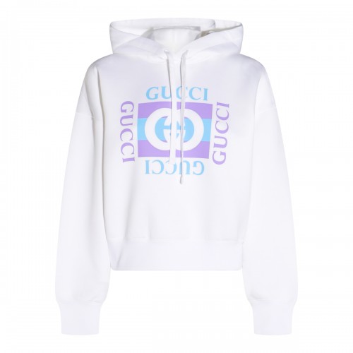 WHITE COTTON SWEATSHIRT