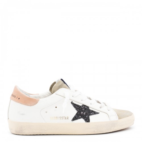 WHITE AND BEIGE LEATHER SUPERSTAR SNEAKERS
