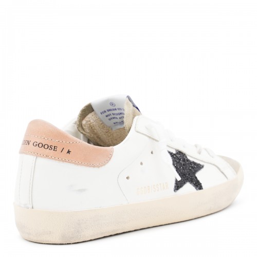 WHITE AND BEIGE LEATHER SUPERSTAR SNEAKERS