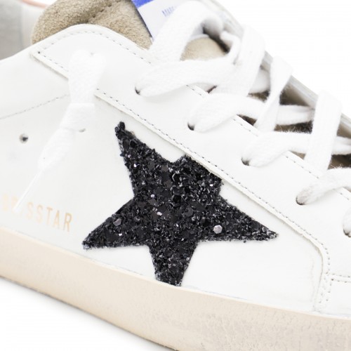 WHITE AND BEIGE LEATHER SUPERSTAR SNEAKERS
