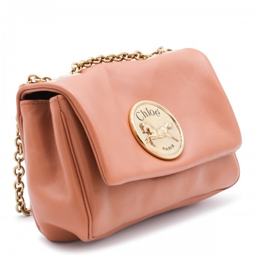 LIGHT ORANGE LEATHER HERITAGE SHOULDER BAG