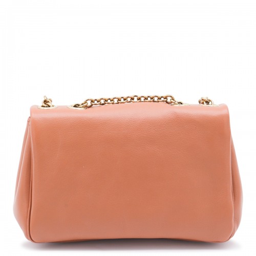LIGHT ORANGE LEATHER HERITAGE SHOULDER BAG