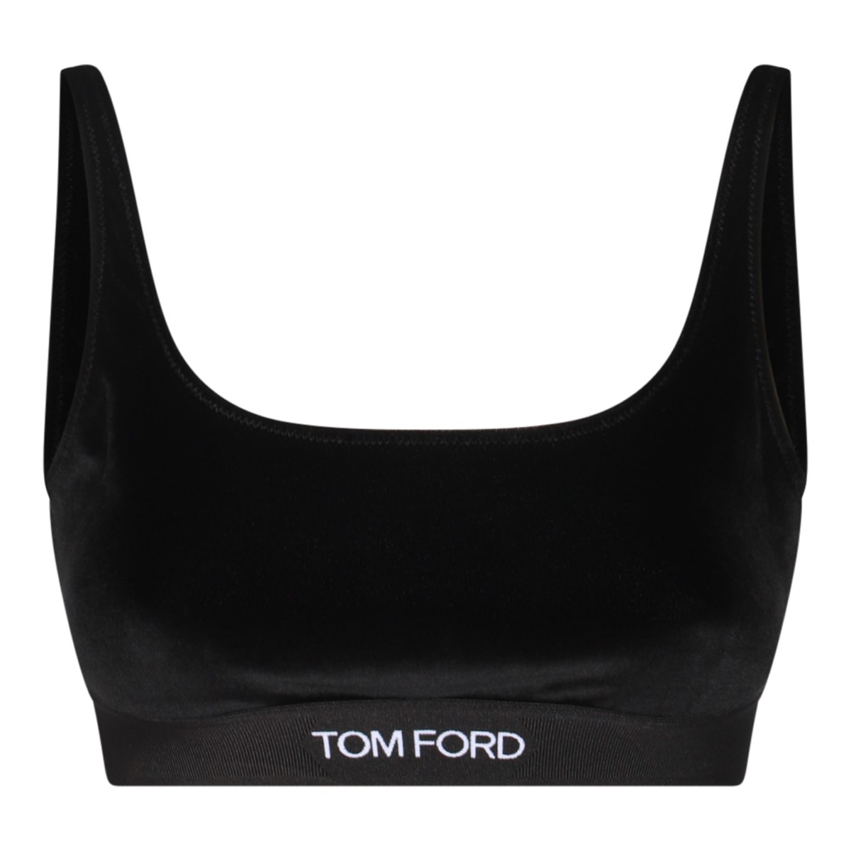 BLACK BRALETTE VELOUR TOP